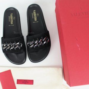NEW VALENTINO GARAVANI Chain Slide Sandal